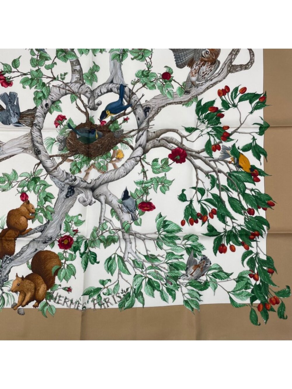 Hermes Carre 90 AU Coeur Des Bois in the Woods Scarf Silk Blawan - Picture 5 of 7
